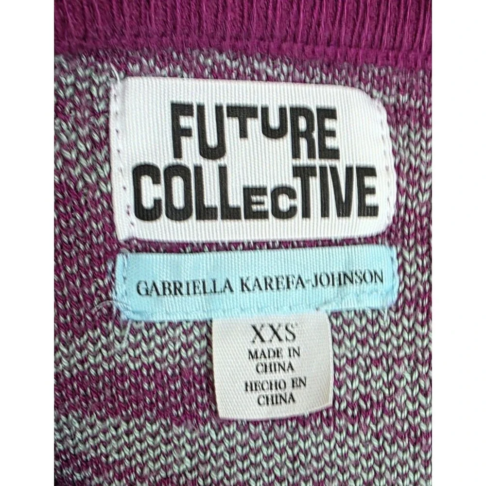 Future Collective Gabriella Karefa-Johnson Purple Teal Floral Cardigan XXS